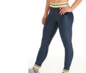 THE UPSIDE Navy and Yellow Soulcycle Midi Pant Leggings Size 6/36 EU/AU S/38 FR