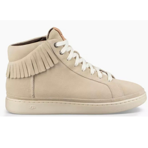 UGG Unisex Cali Fringe Suede Leather High-Top Sneaker (Size W9.0/M 7.5)