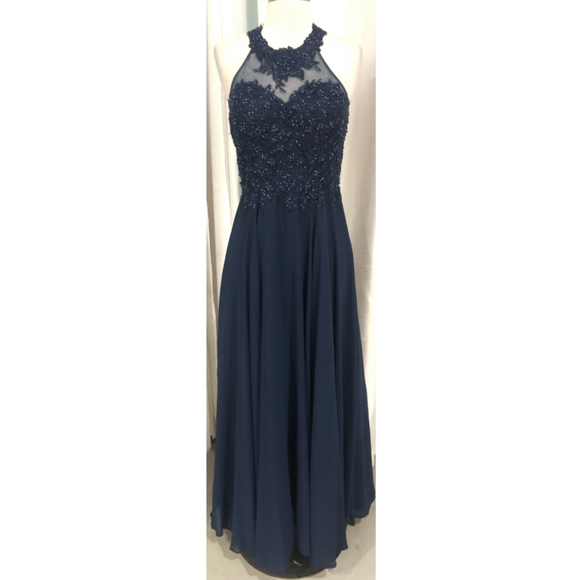BOUTIQUE Long Navy Gown Size S