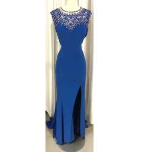 BOUTIQUE Royal Blue Cap Sleeve Long Gown Size 12