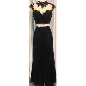 BLUSH PROM Long Black Two Piece Gown Size 6