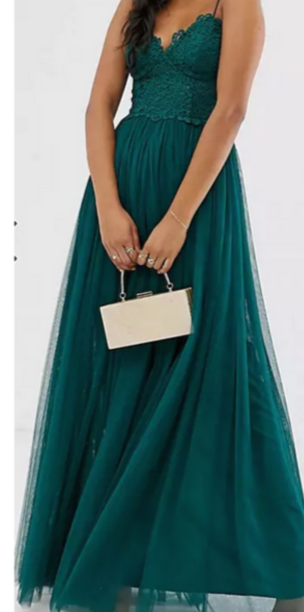 Asos Design Green Premium Lace Top Tulle Maxi Dress Size 4 Nwot – Style  Exchange Boutique Pgh