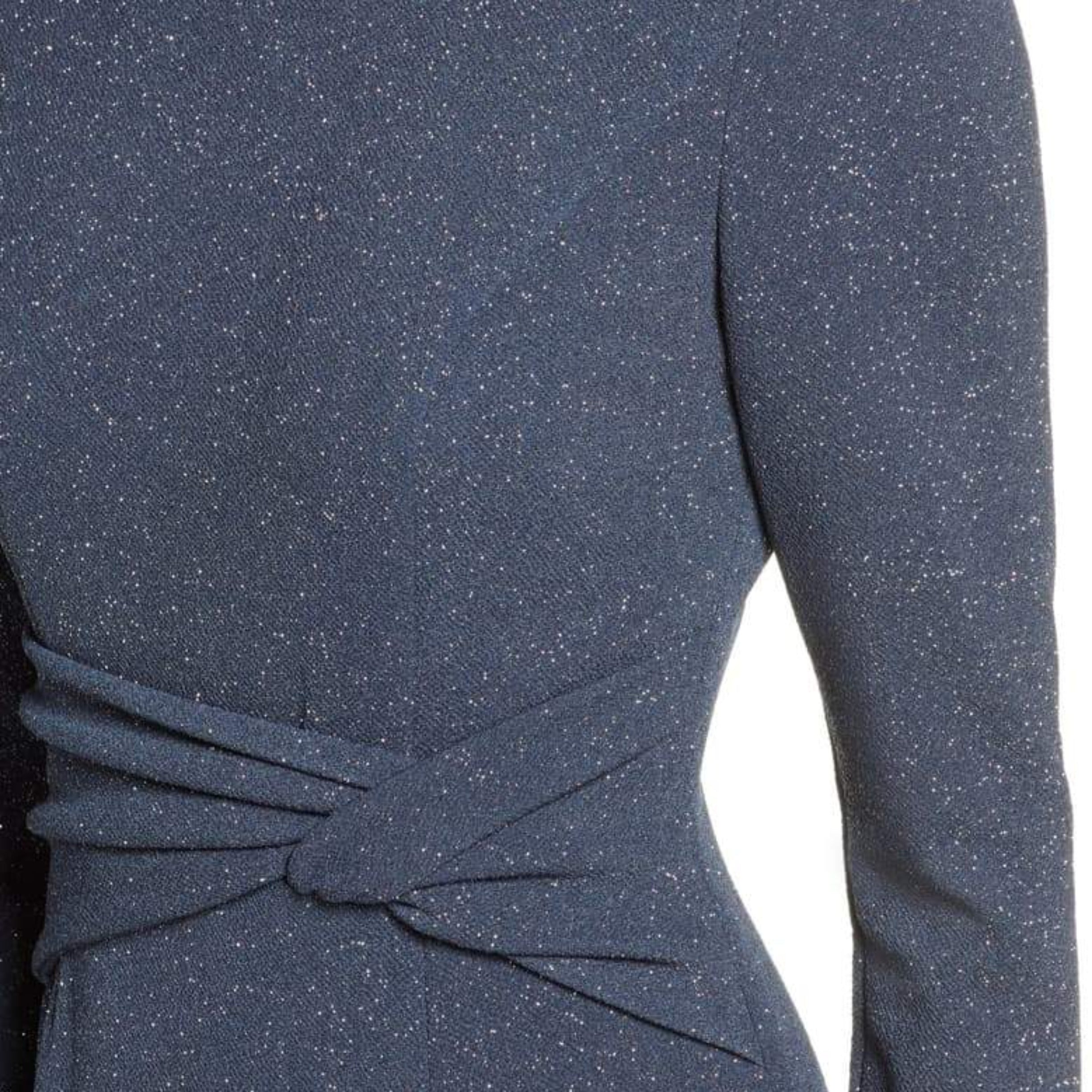 VINCE CAMUTO Long Steel Blue Glitter Long Sleeve Gown – Style Exchange  Boutique PGH