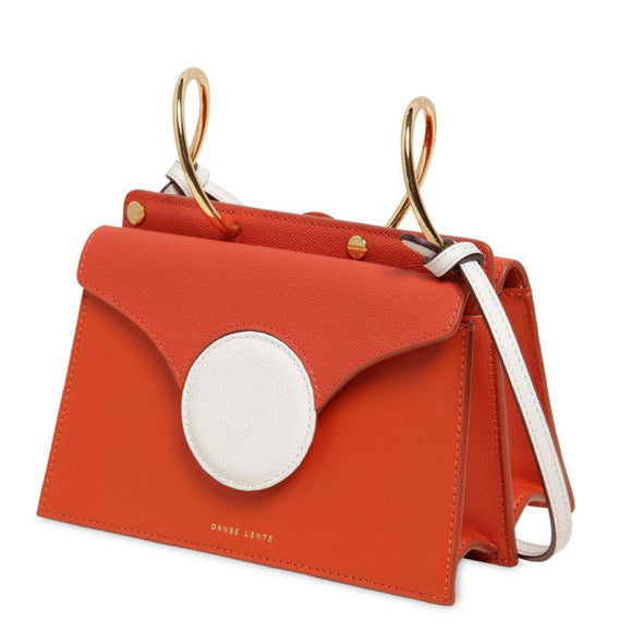 Danse Lente Orange Mini Phoebe Leather Shoulder Bag