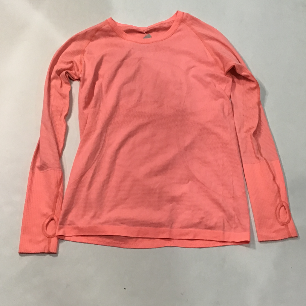 LULULEMON Salmon Pink Long Sleeve Shirt Top Size 12
