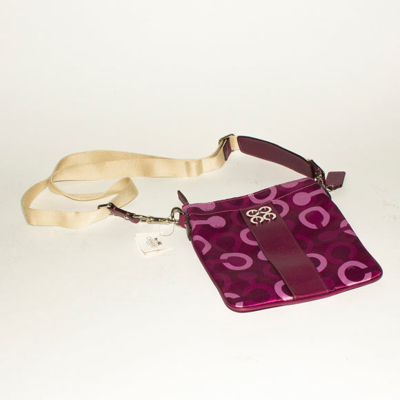 COACH Julia Op Art Swingpack Crossbody Plum Multi NWT