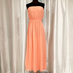 BOUTIQUE Long Peach Strapless Maxi Dress Size S