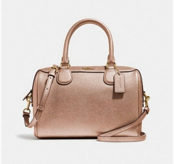 Coach Metallic Gold Leather Mini Bennett Satchel Coach