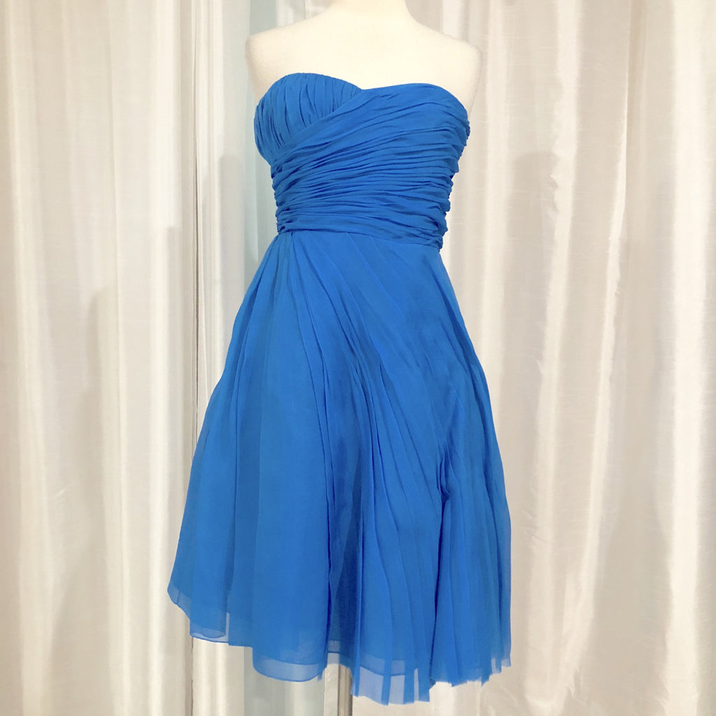 BETSEY JOHNSON Blue Strapless Sweetheart Short Dress Size 4