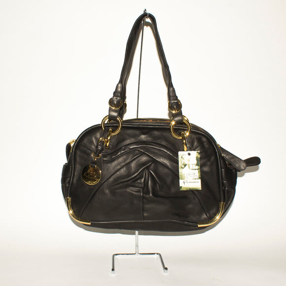 B MAKOWSKY Black Leather Handbag NWT