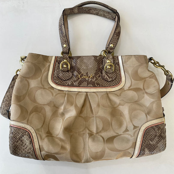 Coach Signature Handbag F29941 Monogram Hand and Shoulder Bag Grey Bla –  Stylized Thrift Boutique