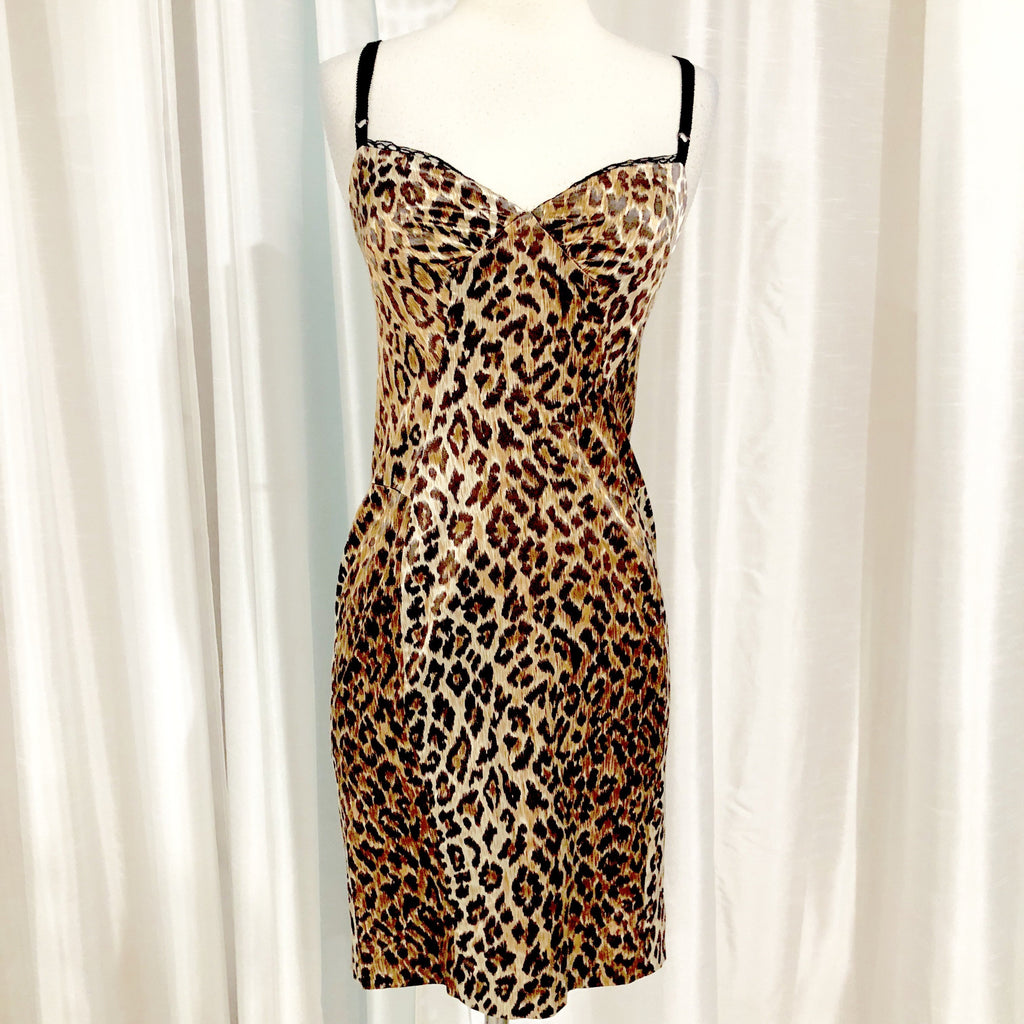 DOLCE & GABBANA Leopard Print Iconic Vintage Bustier Dress Size 4