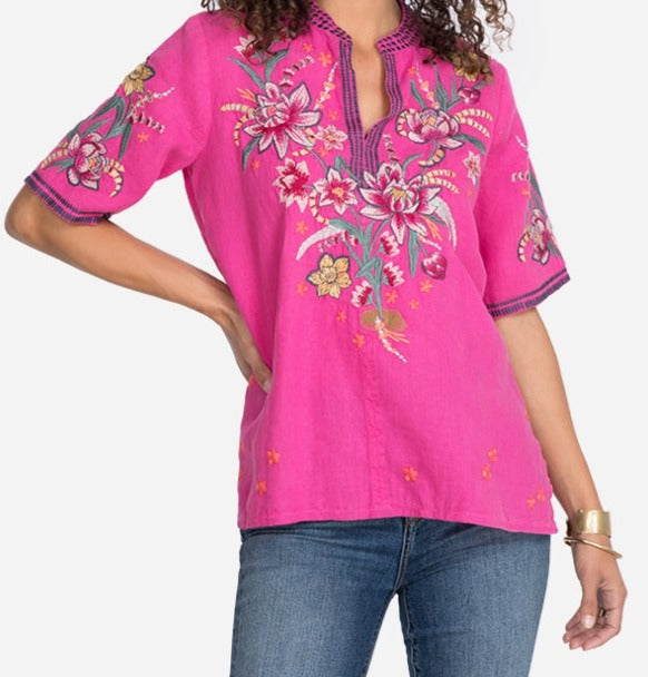JOHNNY WAS Jessica Easy V Neck Top  Size XL NWT