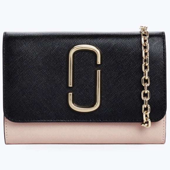 MARC JACOBS Black and Rose Wallet on Chain Bag
