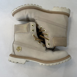 TIMBERLAND White/Light Tan Premium 6-Inch Waterproof Boots Size 7.5