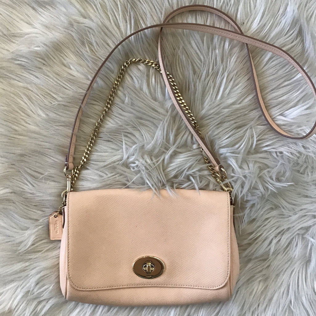 COACH Apricot Leather Turnlock Crossbody/Shoulder Bag