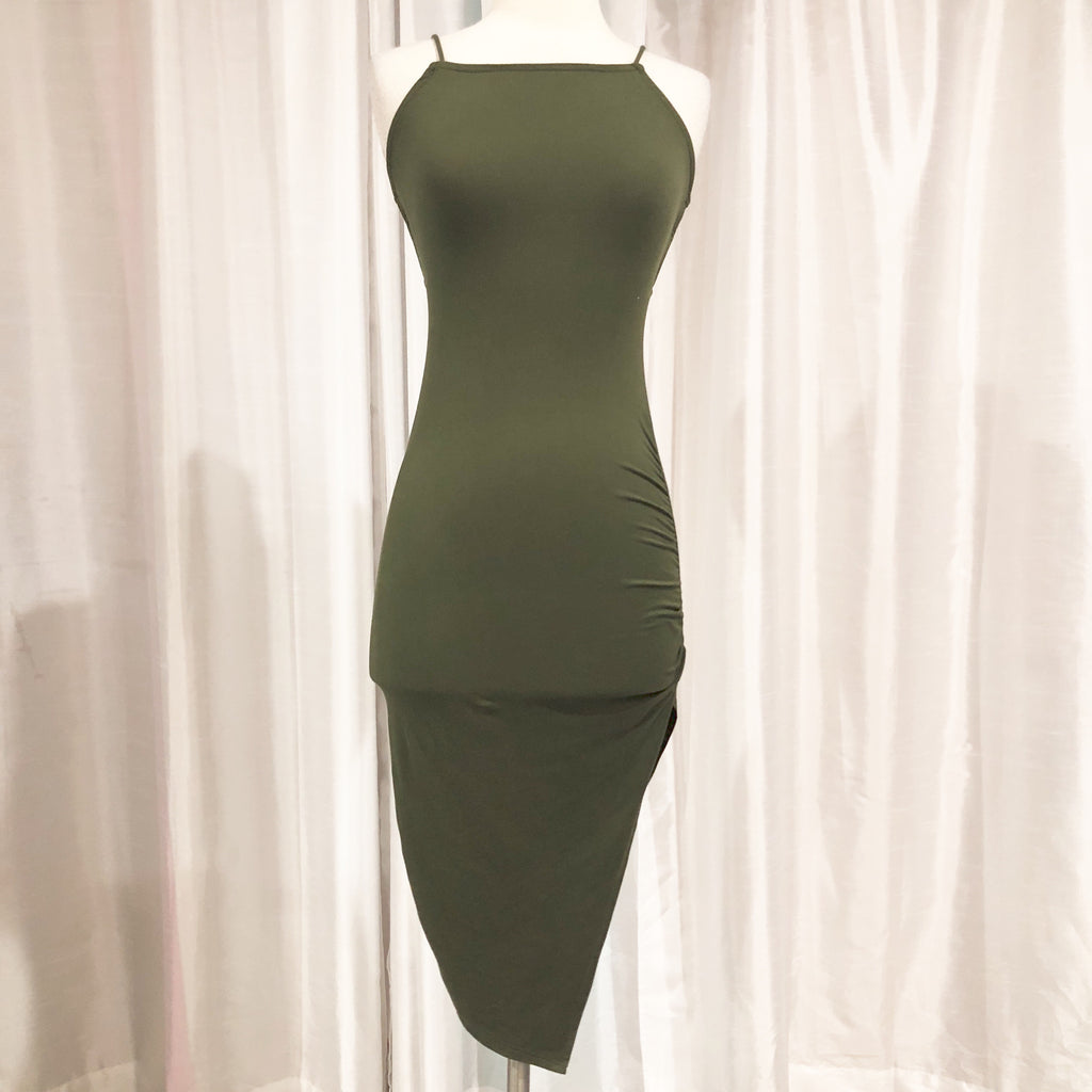 BOUTIQUE OD Green Short Form Fitting Dress Size S