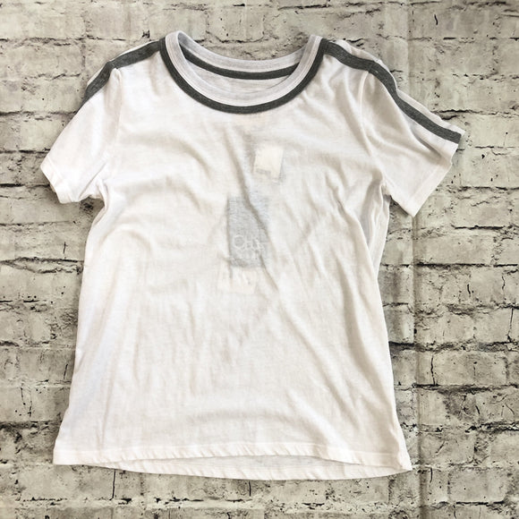 CHASER White & Grey Stripe Outline Crew Neck T-Shirt Size S NWT