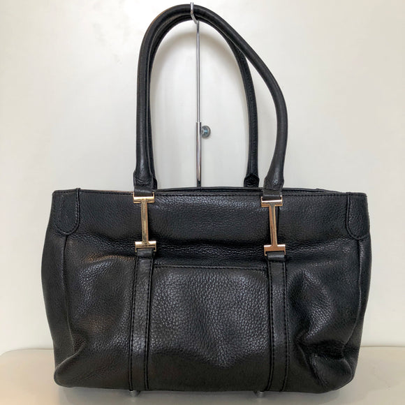ISAAC MIZRAHI Black Leather Handbag