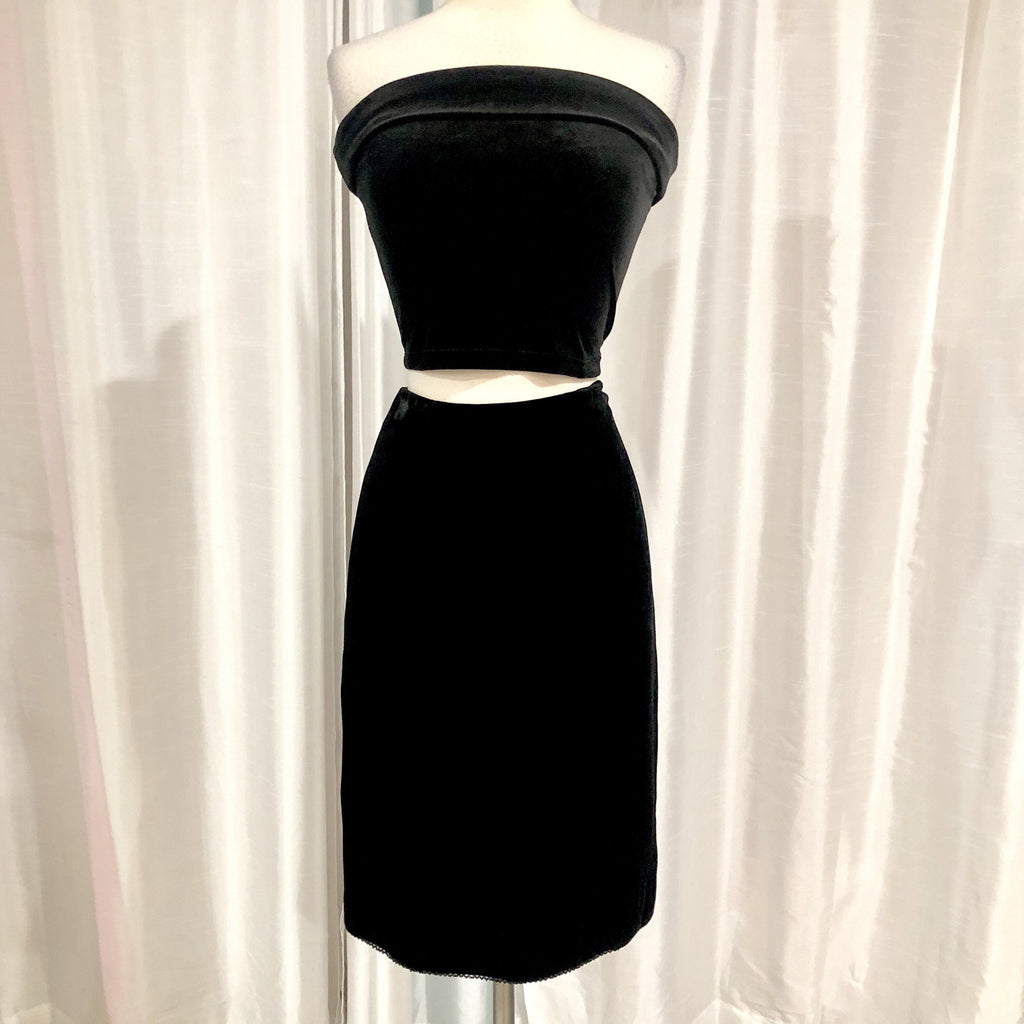 RALPH LAUREN Short Black Velvet Two Piece Gown Style Exchange Boutique PGH RALPH LAUREN Short Black Velvet Two Piece Gown Style Exchange Boutique PGH