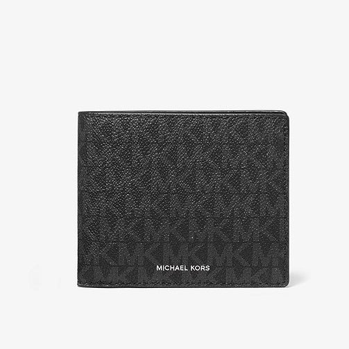 Michael Kors Jet Set Travel MD Zip Around Card Case Wallet in Logo Printed  Brown Canvas and Black Crossgrain Leather  Unisex Wallet  Lazada PH