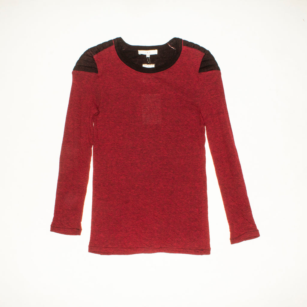 IRO Burgundy Cotton Jersey Knitwear Long Sleeve Shirt NWT