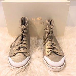 COACH Fatima Metallic Bronze Dust Sneakers Size 8.5