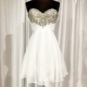 ALYCE PARIS White Strapless Short Dress Size 0