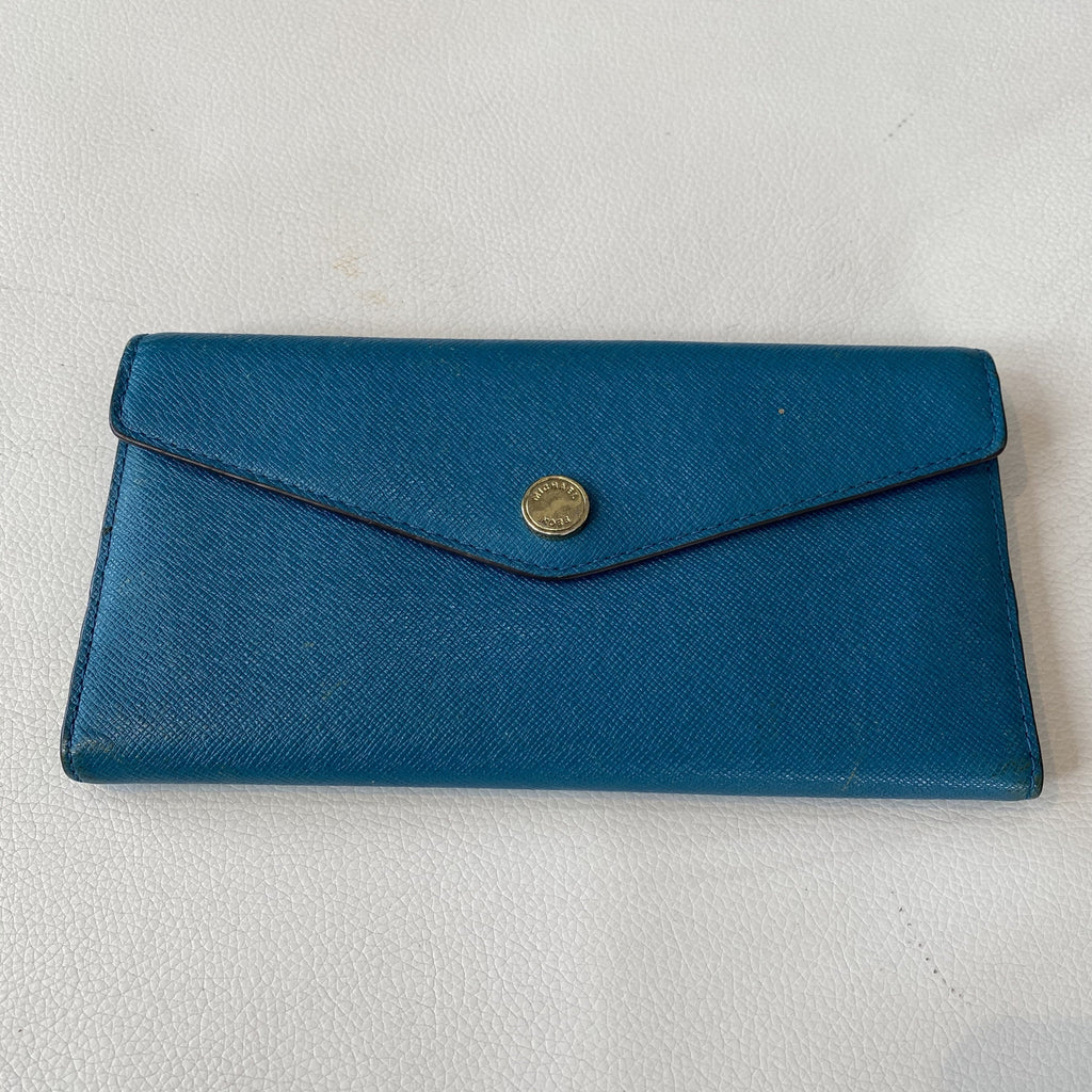 MICHAEL KORS Teal/Blue Leather Wallet