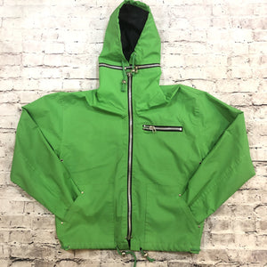 WIPETTE RAIN THINGS Green Vinyl Rain Jacket Size S