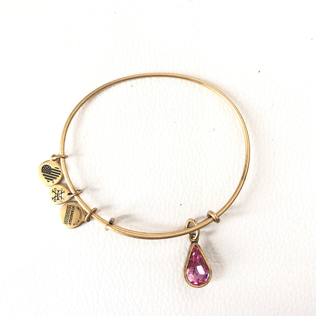 ALEX & ANI Rose Crystal October Birthstone Gold Bracelet