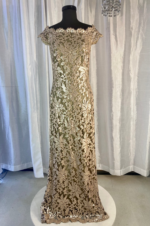 TADASHI SHOJI Long Gown Champagne Size 4