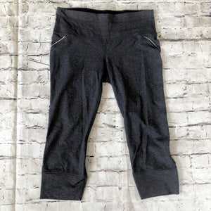 ATHLETA Charcoal Gray Dobby Action Cropped Pants Size M