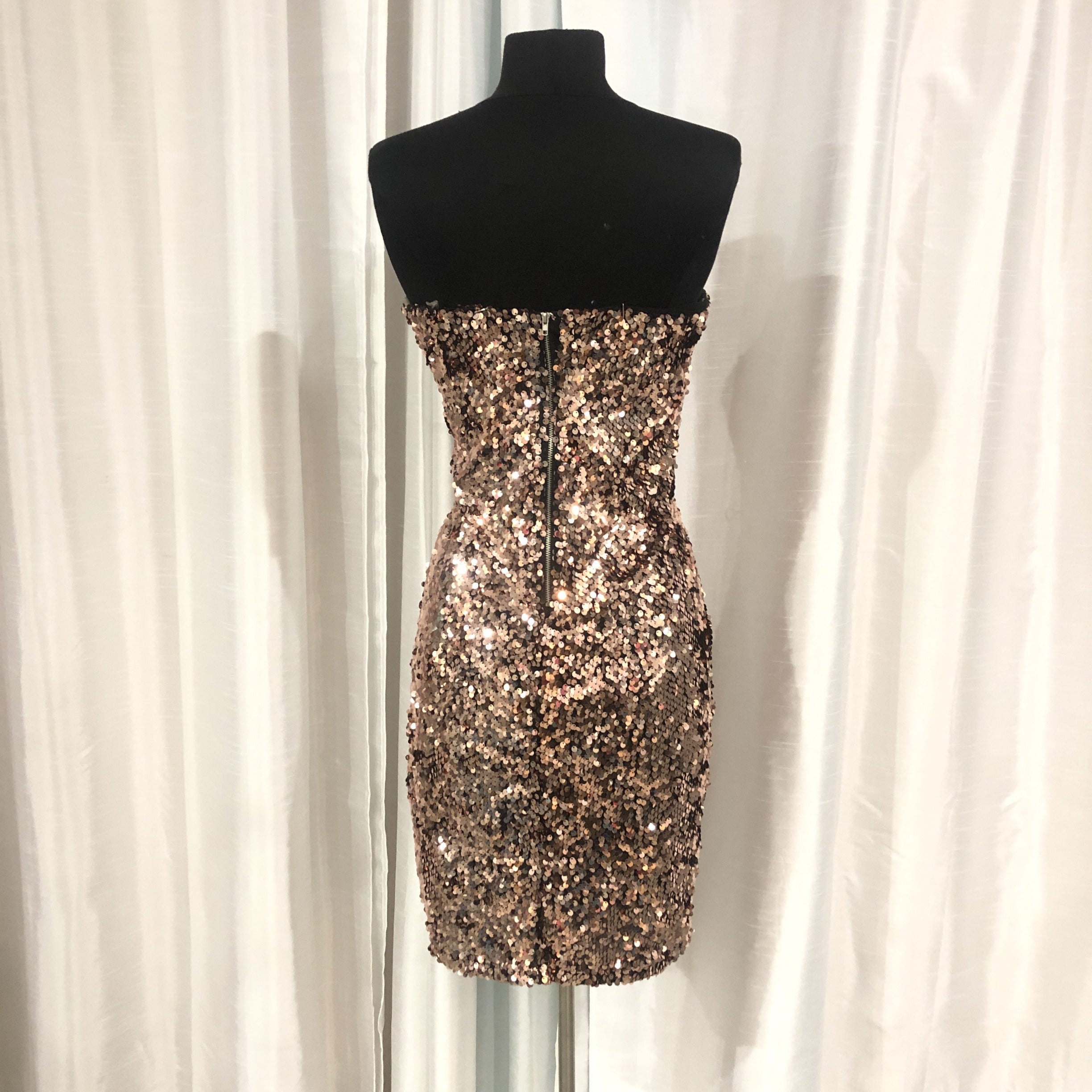 green emerald velvet dress Strapless Rose Gold A Line Long Simple Prom Dress PFP1413 – Promfast main image 1