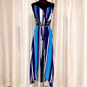 BOUTIQUE Blue & White Striped Sundress Size 8 NWT