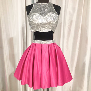 BLUSH PROM Short Hot Pink & White Two Piece Gown Size 0