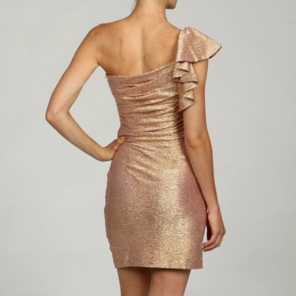 hailey logan one shoulder dress HAILEY LOGAN Silver One Shoulder Cocktail Dress