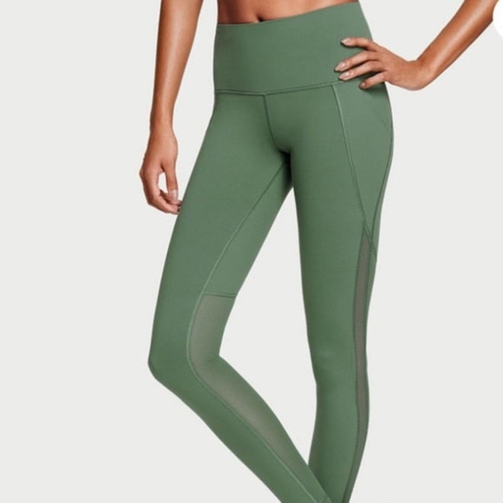 Victoria Secret Active Adjustable Waist Rugged Leggings Iceberg Green -  Medium